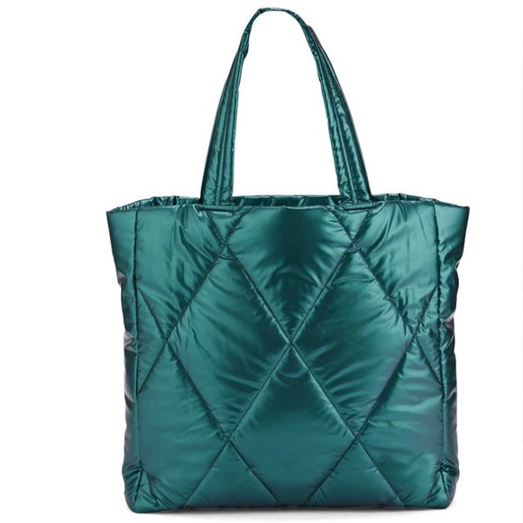 Brand New Victoria's Secret Puffer Tote in Teal Blue Green - Picture 3 of 7